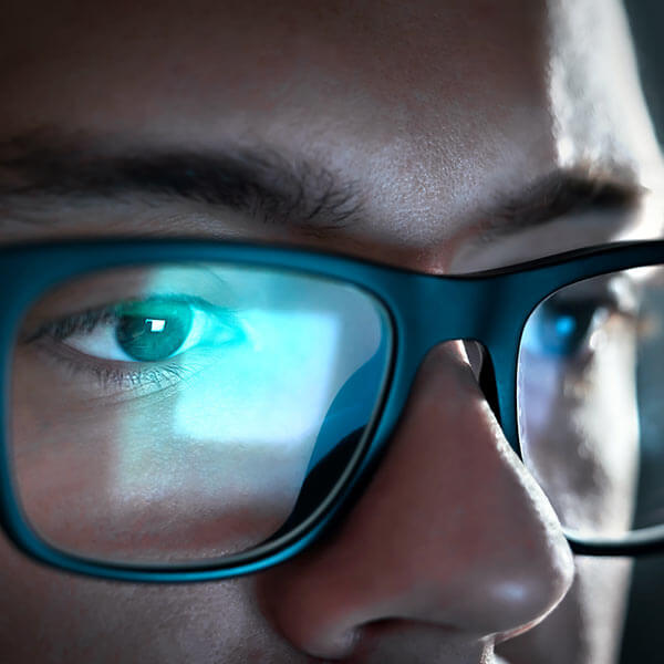 up close man wearing glasses